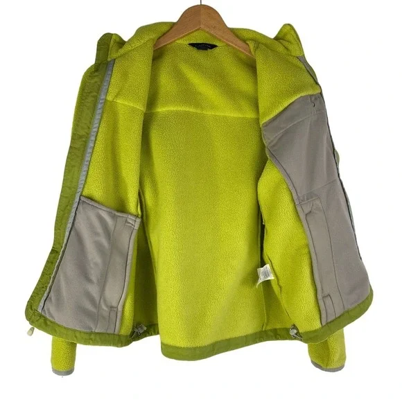 Lands End Thermacheck 300 Fleece Jacket Women S Lime Green Gorpcore Full Zip - Picture 5 of 15